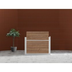 Banque d'accueil droite classique en bois - AVANT, design adaptable à tout environnement