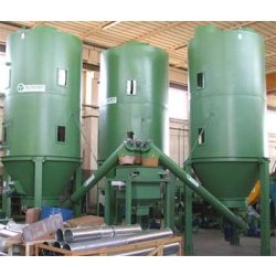 Silos de stockage plastique moulu - Tecnofer - capacité 7 à 12 m³ avec vis d'extraction et dosage variable