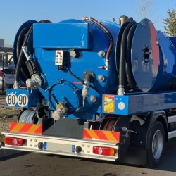 Combiné hydrocureur 8.5T - Débouchages grandes capacités et pompage de fosses - De 90L/min à 175 bars à 37L/min à 400 bars - Cuve 4500L et Fuso Canter 8,5T