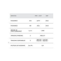 GTW-2020 T6 60 Hz Triphasé - Groupe électrogène industriel 2291 kVA - Mitsubishi - Genelec