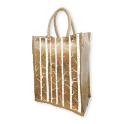 Sac réutilisable en fibre de jute naturel sans lamination - 260 g/m² - 4 Saisons - Anses rondes en coton biologique