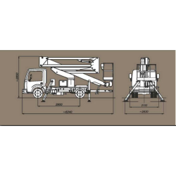 Camion nacelle DA324 - hauteur de travail 24 m - charge utile 225 kg - nacelle articulée hydraulique