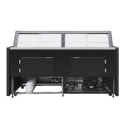Vitrine réfrigérée de comptoir avec service-arrière 158 x 94 cm + 2 réserves réfrigérées