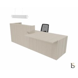 Banque d'accueil design avec accès PMR Z2 - Officity - Droite, 186, Orme blanchi
