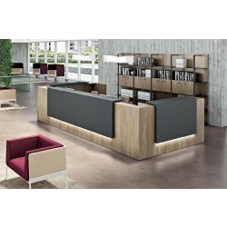 Banque d'accueil d'angle Z2 - Officity - Gris ombre, 445, Orme