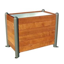 Jardinière La Capelle - 100 x 100 x 78 cm - 370L avec cuvette extractible et drainage - acier galvanisé