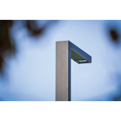 Ensemble lumineux TOMSK ACTML - Mât en acier laminé rectangulaire 200x100mm - Hauteur 4m à 7m - Module LED 20W à 120W