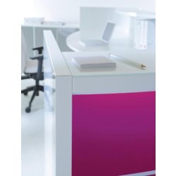 Bureau d'accueil Valde en forme de vague version haute - MDD - Fushia brillant, Droite