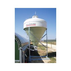 Silo d'aliment d'élevage déplaçable à vide avec cône axial translucide - Ø2325 - Capacité 6 et 9m3
