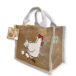 Sac réutilisable en fibre de jute naturel - sans lamination - avec poignées en coton biologique