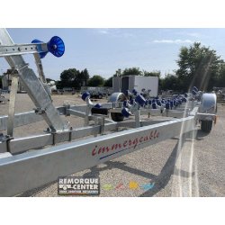 Porte bateau immergeable Sun Way - Gamme FAST D2418 - PTAC 1800Kg - Kit rouleaux - 1 essieu freiné