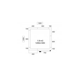 Chambre froide + monobloc 1200 x 1200 x 2010 mm- 1,8 m³ tropicalisée