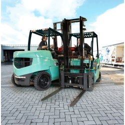 Location courte durée de chariot élévateur thermique Mitsubishi 5000 kg - version compacte Grendia EX FD/FG50(C)N - diesel ou gaz