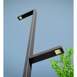 Ensemble lumineux Tomsk F ACTMF - mât en acier rectangulaire avec module LEDs 20W à 120W