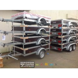 Remorque bagagère LIDER ECO - côtés bois - 1 essieu - PTAC : 500 Kg - 200 x 126 cm - Référence 33440E