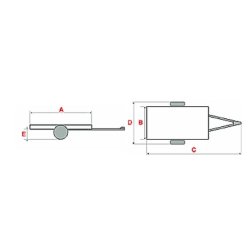 Remorque à châssis léger - PTC 500 kg pour parcs et jardins - ECIM - REV 300 avec plancher bois antidérapant et basculement assisté