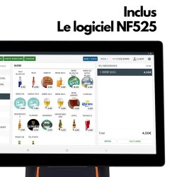 Caisse enregistreuse tactile tous commerces - pack tout inclus avec écran 15 pouces, logiciel NF525 et accessoires