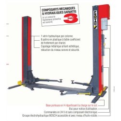 Ksh32 pont elevateur 2 colonnes 3.2t  avec base en h