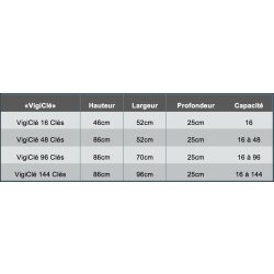 Vigiclé 96 clés - Armoire électronique de gestion des clefs - Contrôle, historique et sécurité - Dimensions 86 x 70 x 25 cm