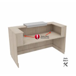 Banque d'accueil Delta First avec réhausse colorée - Mobel Linea - 144, Blanc, Non, Turquoise