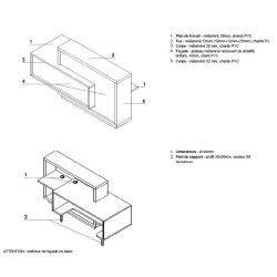 Bureau d'accueil original modèle Foro - MDD - Blanc, Blanc