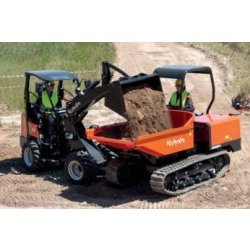 Mini-dumper KC250HR-4 Kubota - 2500 kg - transmission hydrostatique et rotation de benne 180°