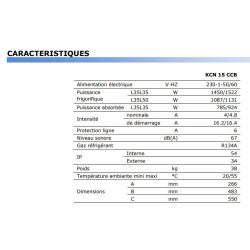 Climatiseur d'armoire électrique - Montage en rack 19'' - Série KCN - Ventilateurs centrifuges à forte pression