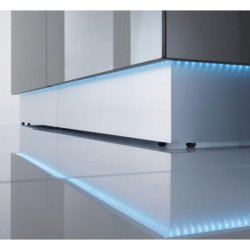 Banque d'accueil lumineuse LINEA version droite, coloris noir - MDD - Sans, Noir
