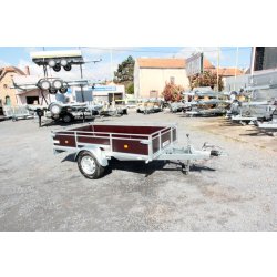 Remorque multi-usage freinée avec arrimage sécurisé - Fabrication française - ERDE Expert LC 251F Bois