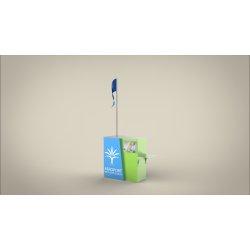 Banque d'accueil Mekadesign - personnalisable avec logo gravé et option éclairage