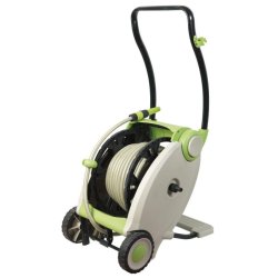 Devidoir tuyau d'arrosage automatique a pedale 40m sur roues acquafoot ribimex - af