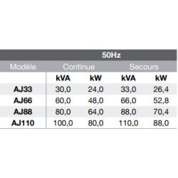 Série 5 Groupes électrogènes industriels AJ Power - 33 à 275 kVA - moteurs AGCO Power et Perkins
