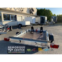 Remorque abaissable porte-moto Yo Remorques - Deux motos - CCL8 - 250 x 160 cm - PTAC 400-500 kg