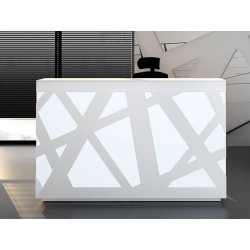 Banque d'accueil rétro-éclairée ZIG ZAG - design innovant avec LED programmable et modules PMR