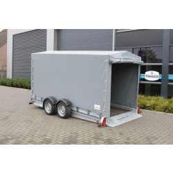 Plateau porte-engin abaissable TOHACO MA235/3715 - suspensions pneumatiques - 370x150 cm - PTAC 3500 Kg - 2 essieux freinés