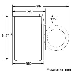 Lave-linge professionnel Wm14b211ff iQ100 - BSH Électroménager - 1400 trs/min avec varioSpeed et classe énergétique A+++