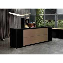 Banque d'accueil VOGUE - lignes épurées et habillage géométrique - personnalisable en coloris et modules