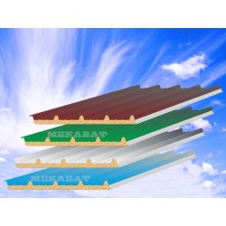 Panneau sandwich imitation tuile - Couverture isolante pour bâtiments - Épaisseurs 40, 50, 60 mm