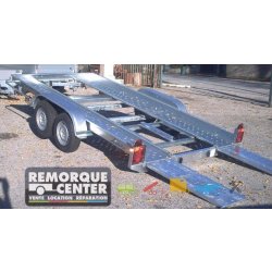 Porte voiture LIDER avec grandes rampes - 2 essieux - PTAC 2000 kg - 394 x 190 cm - Référence 39740