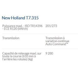 T7.315 tracteur agricole - New Holland - 313 ch, polyvalent et puissant