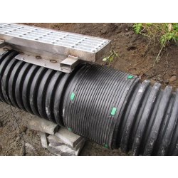 Puisard linéaire Soleno - Grille horizontale continue - Résistance autoroutière en acier inoxydable/PEHD