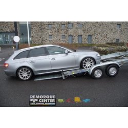Porte voiture LIDER avec grandes rampes - 2 essieux - PTAC : 2500 kg - 394 x 190 cm - Référence 39760