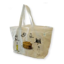 Sac réutilisable en coton biologique naturel 200 g/m² - 6 poches intérieures - 35H x 40L x 20P cm