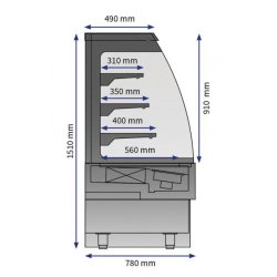 Vitrine libre service - 900 mm - Référence: SIENA 900 SELF INOX