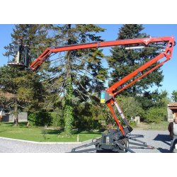 Nacelle araignée semi-automotrice 16,40m - Pneumatiques ou chenilles - LEGUAN 165 - Hauteur de travail 16,40m - Déport maxi 7,85m