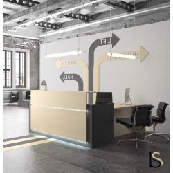 Banque d'accueil d'angle Avant - Ofitres - 169, Droite, Chêne, Non