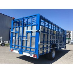 Bétaillère série spéciale pose à terre hydraulique - JP Construction - modèles BRS 40 à BRS 70 avec fond ouvrant et suspension hydropneumatique