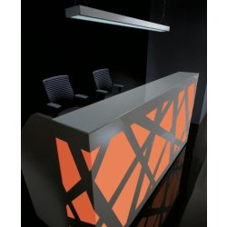 Banque d'accueil lumineuse Zig Zag avec accès PMR - MDD - Droite, Blanc