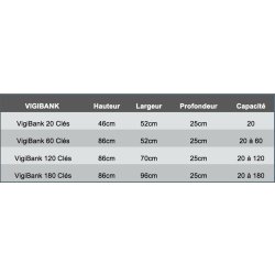 Vigibank 60 clés - armoire électronique de gestion des clefs - heure et controle - dimensions 86 x 52 x 25 cm
