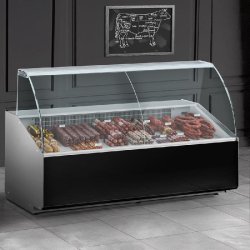 Vitrine réfrigérée avec service-arrière 250 x 98 cm et réserves réfrigérées